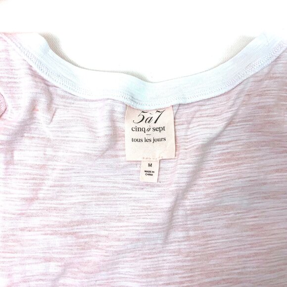 Cinq à Sept Orange 100% Cashmere White T-Shirt Layered Knit Sweater Sz M - Picture 3 of 16